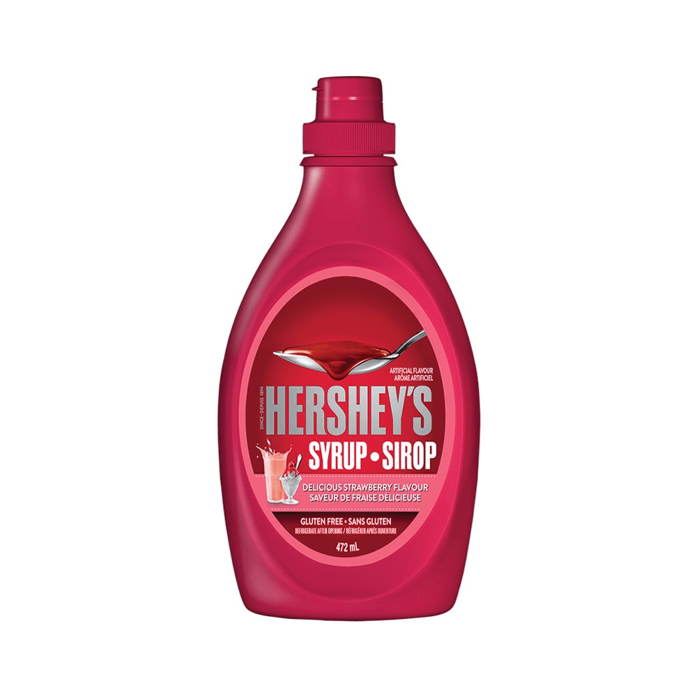 HERSHEY'S Strawberry Syrup, 472mL bottle - Front of Package