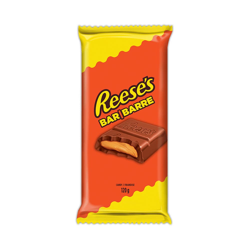 REESE'S Milk Chocolate Peanut Butter Family Size Candy Bar, 120g