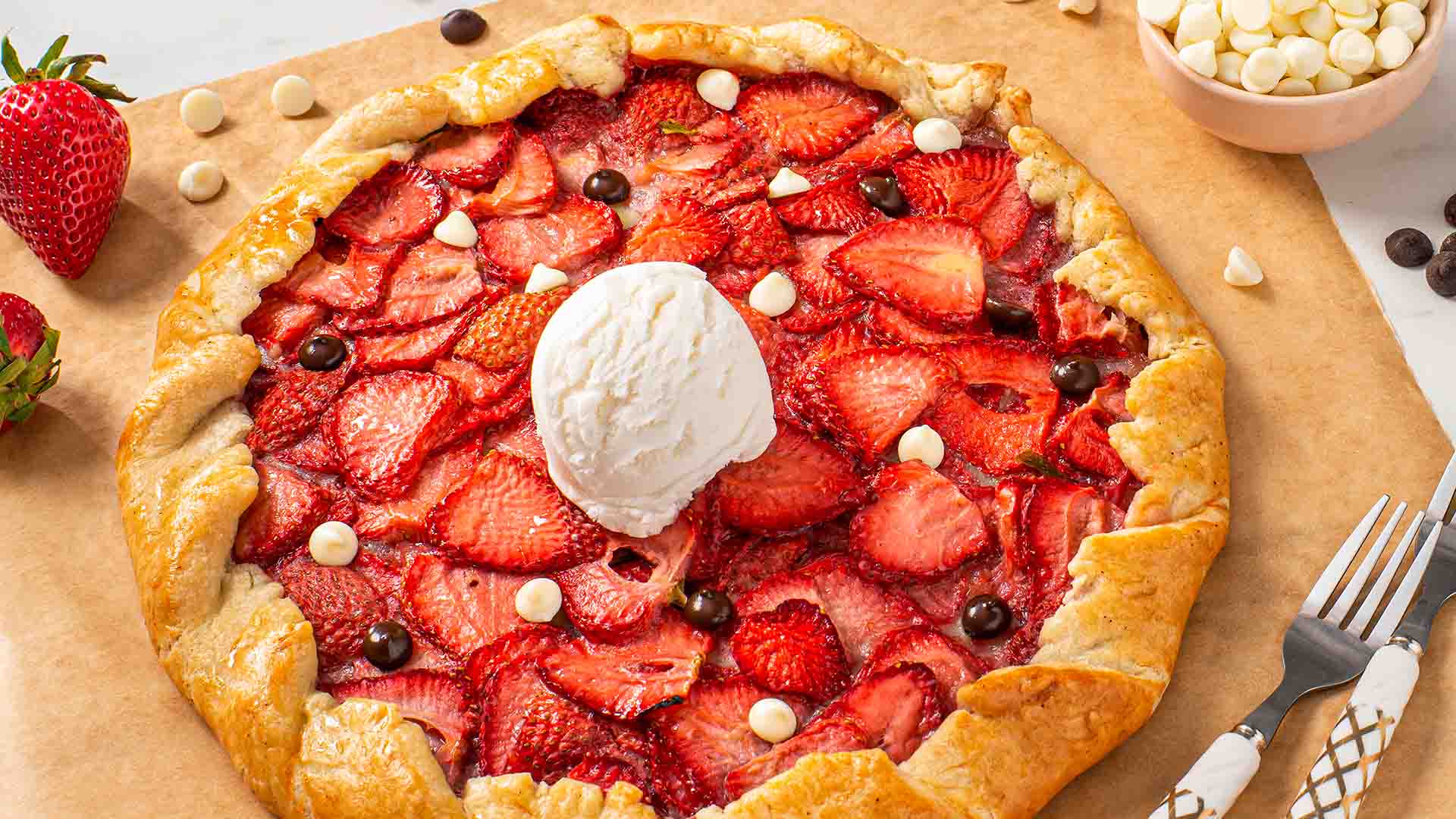 chocolate strawberry galette