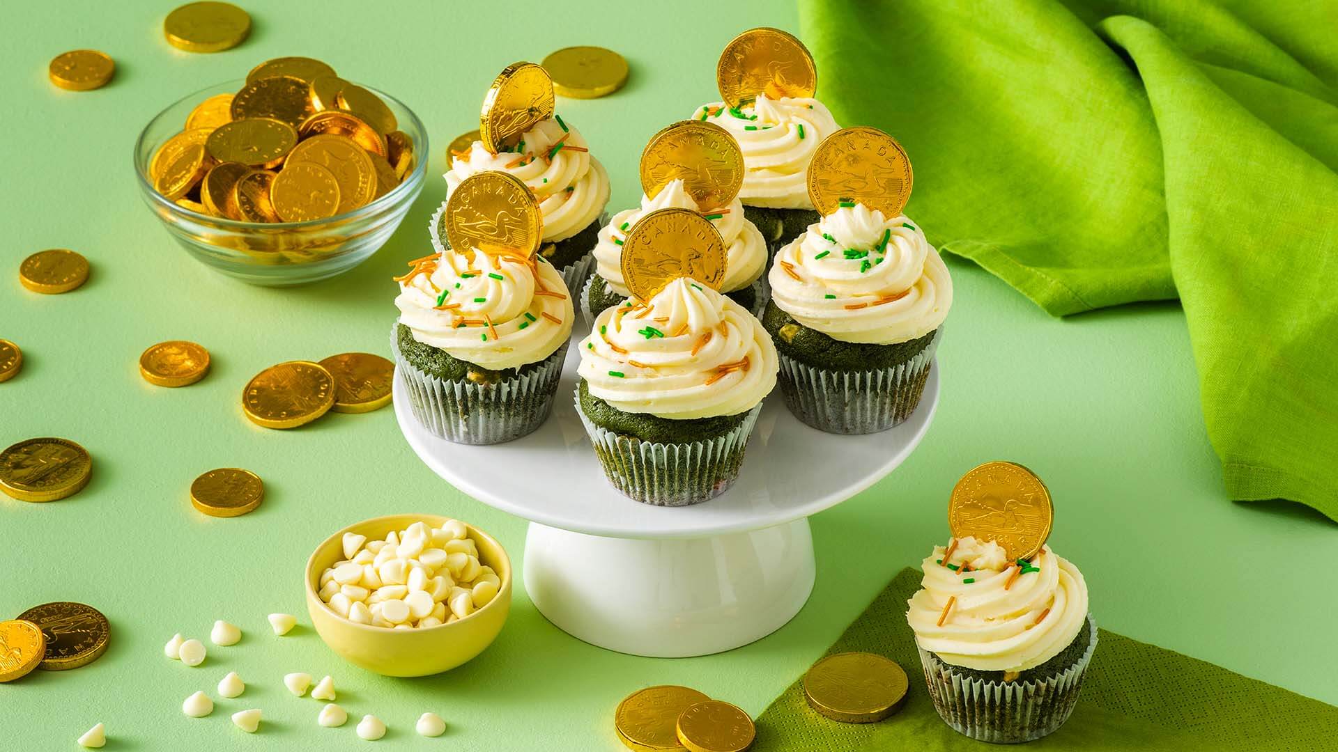 saint patricks day green velvet cupcakes