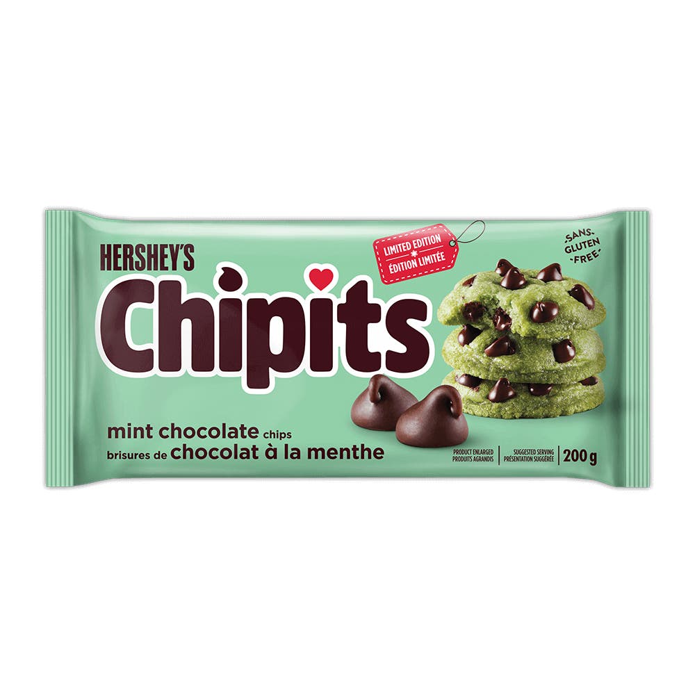 Brisures de chocolat à la menthe HERSHEY'S CHIPITS, sac de 200 g