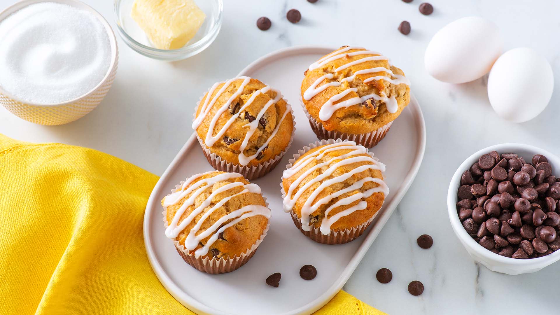 muffins aux brisures de chocolat et au beurre darachides